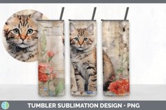 Vintage Angora Cat Tumbler | Sublimation 20 oz Skinny Tumble Product Image 5