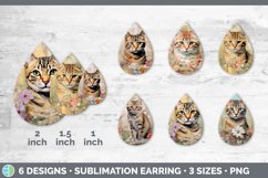 Vintage Angora Cat Teardrop Earrings | Sublimation Earrings Product Image 2
