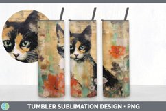 Vintage Tortoiseshell Cat Tumbler | Sublimation 20 oz Skinny Product Image 3