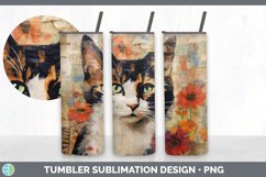 Vintage Tortoiseshell Cat Tumbler | Sublimation 20 oz Skinny Product Image 6