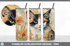 Vintage Tortoiseshell Cat Tumbler | Sublimation 20 oz Skinny Product Image 7