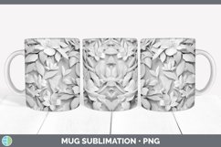 White 3D Sculpture Azalea Mug Wrap Sublimation Coffee Cup De Product Image 1