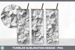3D White Azalea Flowers Sublimation 3D Tumbler Wrap Product Image 3