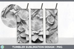3D White Azalea Flowers Sublimation 3D Tumbler Wrap Product Image 4