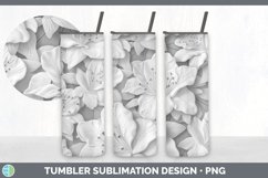 3D White Azalea Flowers Sublimation 3D Tumbler Wrap Product Image 5