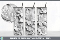 3D White Azalea Flowers Sublimation 3D Tumbler Wrap Product Image 6