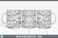 White 3D Sculpture Buttercup Mug Wrap Sublimation Coffee Cup Product Image 1