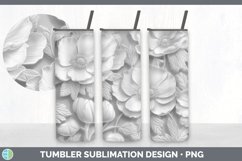 3D White Buttercup Flowers Sublimation 3D Tumbler Wrap Product Image 4