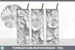 3D White Buttercup Flowers Sublimation 3D Tumbler Wrap Product Image 5