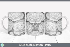 3D White Carnation Flowers Mug Wrap | Sublimation Coffee Cup Product Image 4