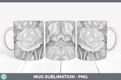 3D White Carnation Flowers Mug Wrap | Sublimation Coffee Cup Product Image 7