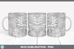 3D White Chrysanthemum Flowers Mug Wrap | Sublimation Coffee Product Image 3