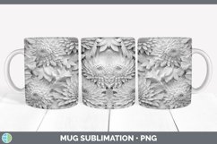 3D White Chrysanthemum Flowers Mug Wrap | Sublimation Coffee Product Image 6