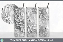 3D Dahlia Flowers Tumbler | 3D Sublimation Tumbler Wrap Product Image 2