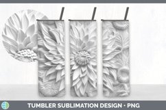 3D Dahlia Flowers Tumbler | 3D Sublimation Tumbler Wrap Product Image 3