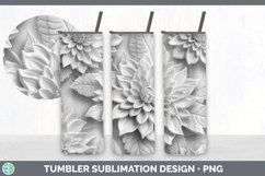 3D Dahlia Flowers Tumbler | 3D Sublimation Tumbler Wrap Product Image 4