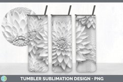 3D Dahlia Flowers Tumbler | 3D Sublimation Tumbler Wrap Product Image 6