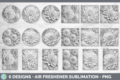3D Dahlia Flowers Air Freshener | Sublimation Car Freshener Product Image 2