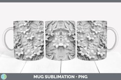 3D White Delphinium Flowers Mug Wrap | Sublimation Coffee Cu Product Image 2