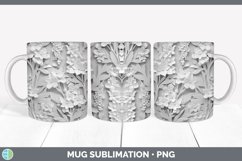 3D White Delphinium Flowers Mug Wrap | Sublimation Coffee Cu Product Image 4