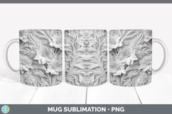 3D White Delphinium Flowers Mug Wrap | Sublimation Coffee Cu Product Image 7