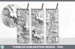 3D White Delphinium Flowers 3D Sublimation Tumbler Wrap Product Image 7