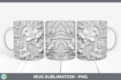 3D White Freesia Flowers Mug Wrap | Sublimation Coffee Cup D Product Image 2