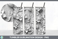 3D White Freesia Flowers 3D Sublimation Tumbler Wrap Product Image 3