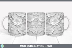 3D White Freesia Flowers Mug Wrap | Sublimation Coffee Cup D Product Image 4