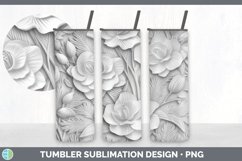 3D White Freesia Flowers 3D Sublimation Tumbler Wrap Product Image 4