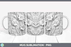 3D White Freesia Flowers Mug Wrap | Sublimation Coffee Cup D Product Image 5