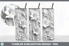 3D White Freesia Flowers 3D Sublimation Tumbler Wrap Product Image 5