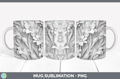 3D White Freesia Flowers Mug Wrap | Sublimation Coffee Cup D Product Image 6