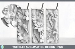 3D White Freesia Flowers 3D Sublimation Tumbler Wrap Product Image 6