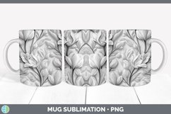 3D White Freesia Flowers Mug Wrap | Sublimation Coffee Cup D Product Image 7