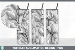 3D White Freesia Flowers 3D Sublimation Tumbler Wrap Product Image 7