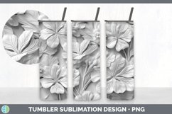 3D White Geranium Flowers 3D Sublimation Tumbler Wrap Product Image 2