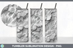 3D White Geranium Flowers 3D Sublimation Tumbler Wrap Product Image 5