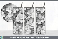 3D White Geranium Flowers 3D Sublimation Tumbler Wrap Product Image 6