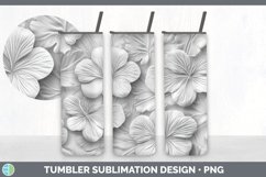 3D White Geranium Flowers 3D Sublimation Tumbler Wrap Product Image 7