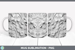 3D White Gladiolus Flowers Mug Wrap | Sublimation Coffee Cup Product Image 3