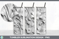 3D White Gladiolus Flowers 3D Sublimation Tumbler Wrap Product Image 3