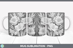 3D White Gladiolus Flowers Mug Wrap | Sublimation Coffee Cup Product Image 6
