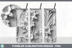 3D White Gladiolus Flowers 3D Sublimation Tumbler Wrap Product Image 7