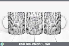 3D White Lavender Flowers Mug Wrap | Sublimation Coffee Cup Product Image 2
