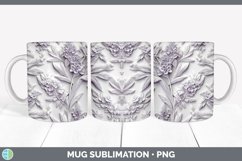 3D White Lavender Flowers Mug Wrap | Sublimation Coffee Cup Product Image 4