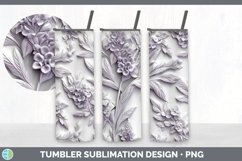 3D White Lavender Flowers 3D Sublimation Tumbler Wrap Product Image 4