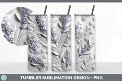 3D White Lavender Flowers 3D Sublimation Tumbler Wrap Product Image 5