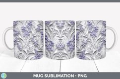 3D White Lavender Flowers Mug Wrap | Sublimation Coffee Cup Product Image 6