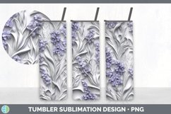 3D White Lavender Flowers 3D Sublimation Tumbler Wrap Product Image 6